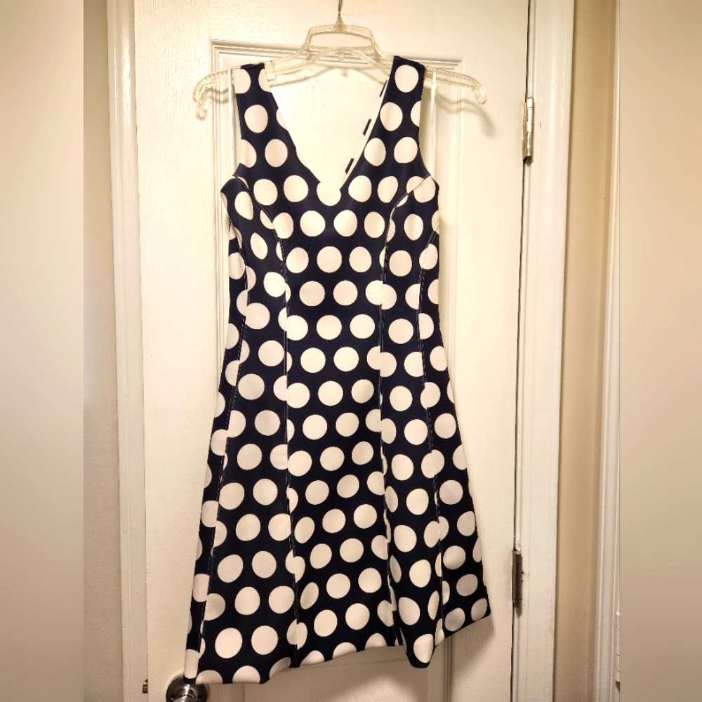INC Navy blue polka dot dress